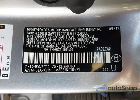 2018 Toyota C-Hr Xle Premium from USA, damaged, VIN NMTKHMBX1JR015400